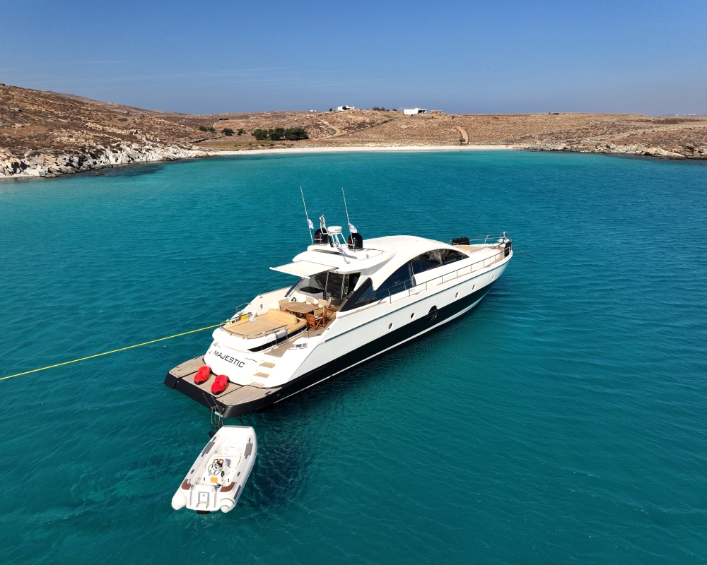 Aicon 72 Hardtop "Majestic" Yacht Charter in Mykonos | Mykonos Yachting