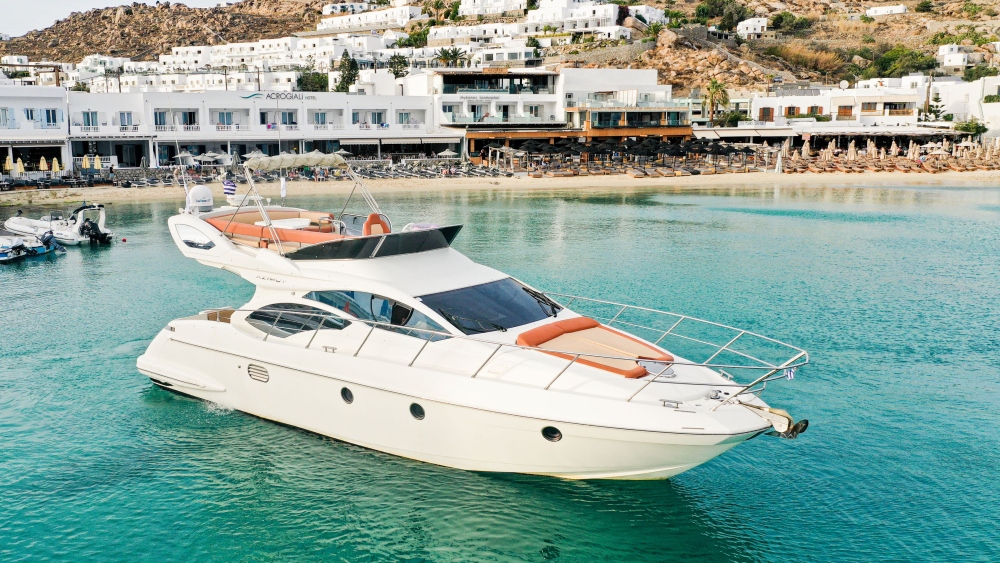 Mykonos Yachting-Private & Luxury Yacht Charter-"Escape " - Azimut 43 Flybridge