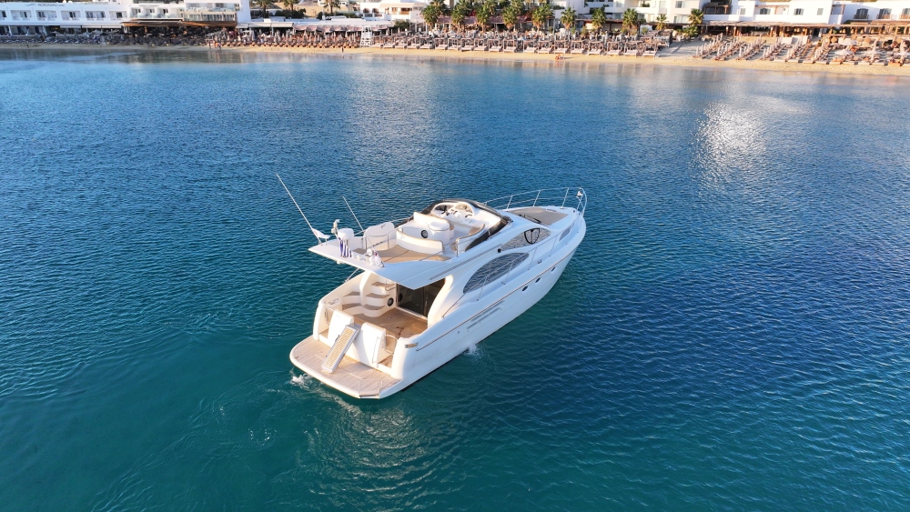 Luxury Azimut 46 Flybridge Yacht Charter in Mykonos – Mykonos Yachting Company