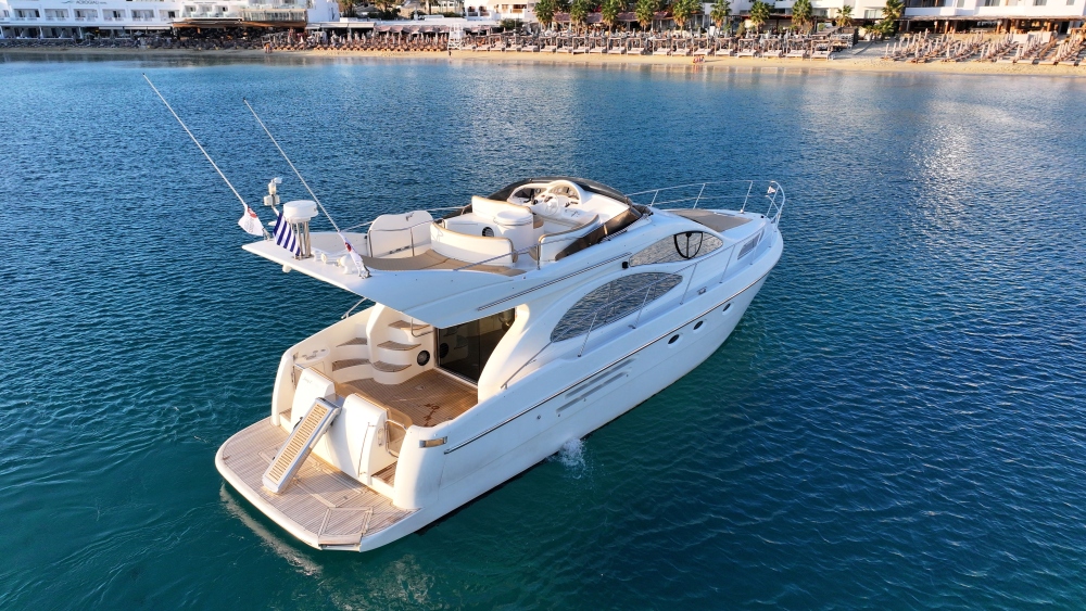 Luxury Azimut 46 Flybridge Yacht Charter in Mykonos – Mykonos Yachting Company