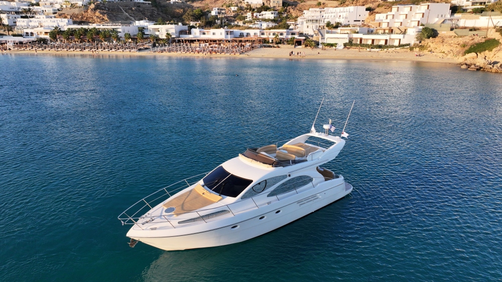 Luxury Azimut 46 Flybridge Yacht Charter in Mykonos – Mykonos Yachting Company