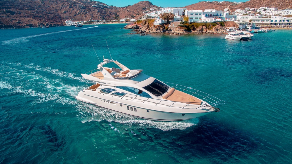 Mykonos Yachting - Private & Luxury Yacht Charter - :Njoy" - Azimut 55 Flybridge