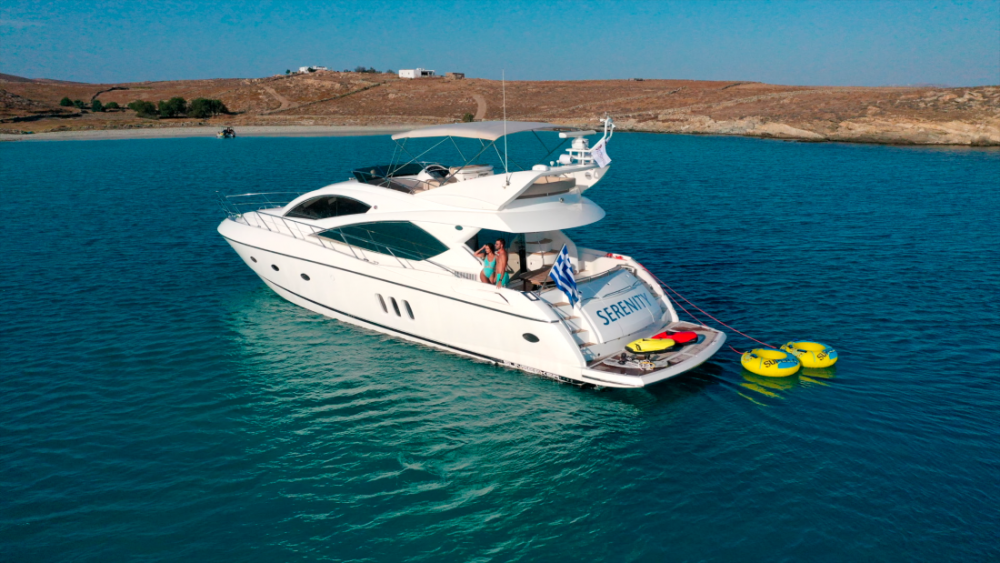 Mykonosyachting-Luxuty-Private-Yacht-Charter-Serenity-Sunseeker60-Flybridge-1