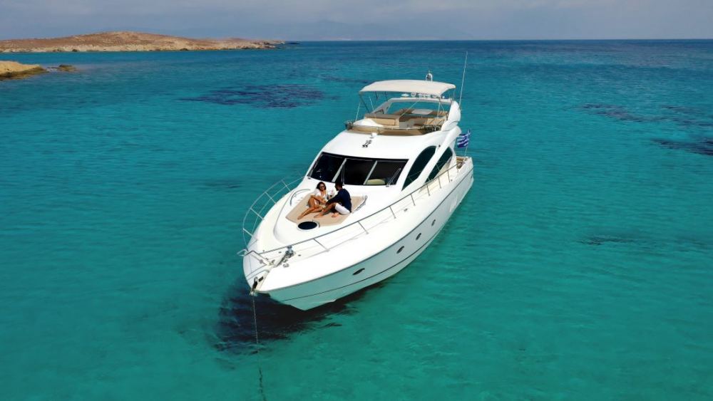 60 Flybridge "Serenity" Charter in Mykonos | Mykonos Yachting
